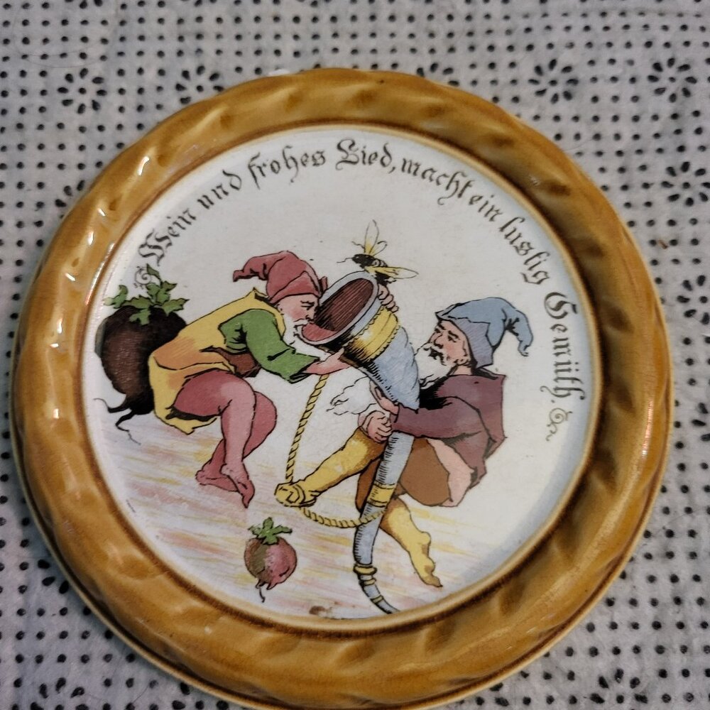 Vintage Villeroy & Boch Germany Mettlach coaster with knomes